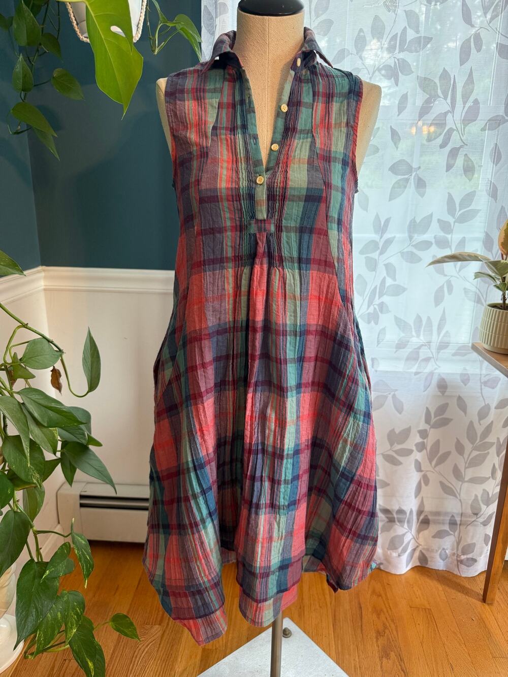 Anthropologie Isabella Sinclair "Tillie" Plaid Shirt Dress - XS